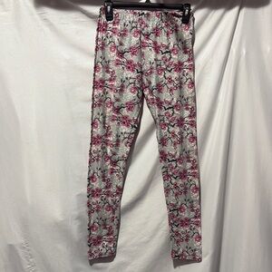 Floral Print Leggings Pink and Gray